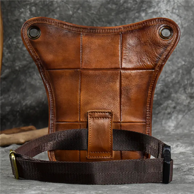 Men's Genuine Leather Big Leg Crossbody Shoulder Bag