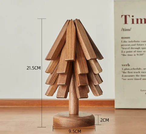 FORESTED WALNUT WOOD HEAT INSULATED COASTERS