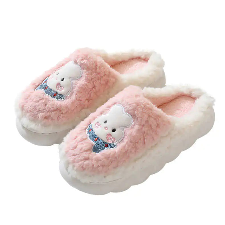 Winter Cartoon Thick Sole Cotton Slippers for Home