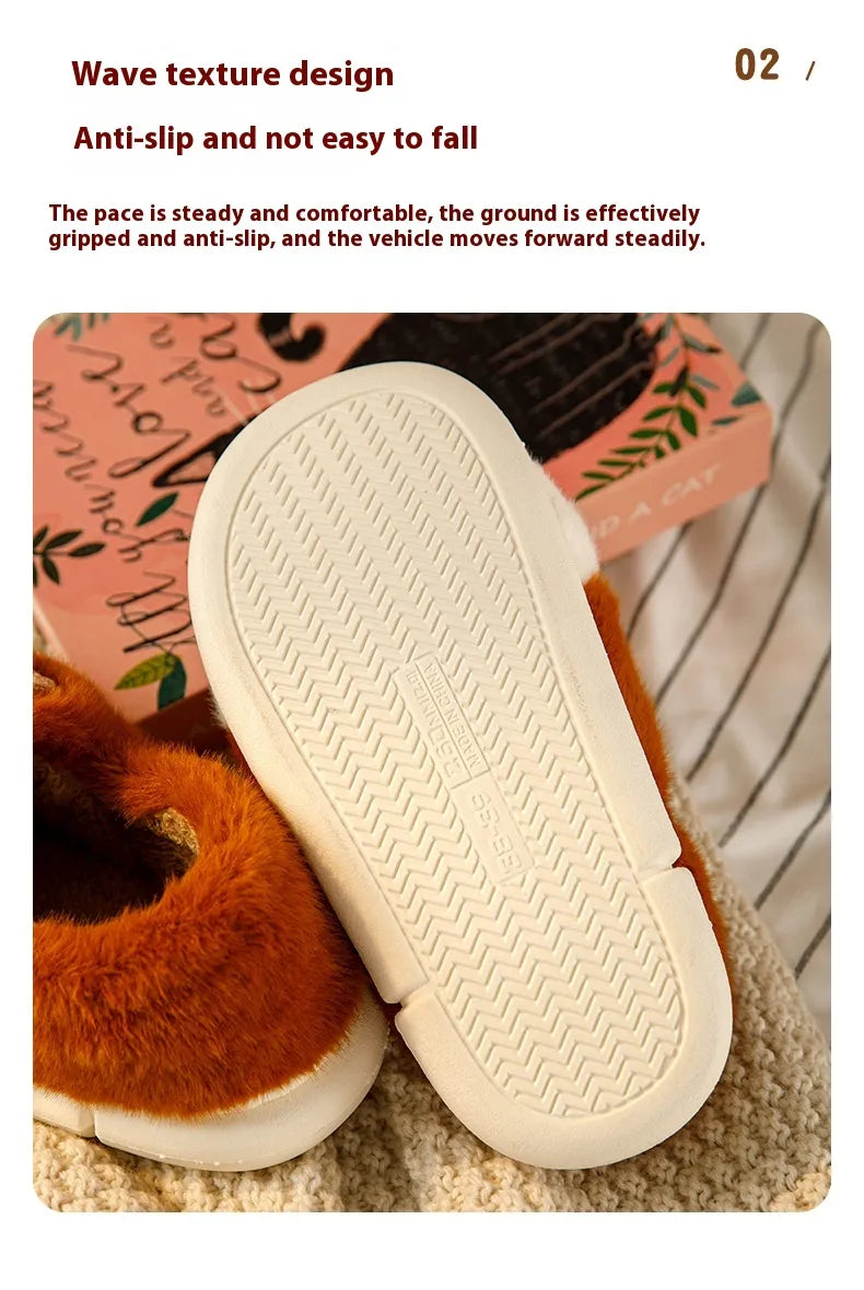 COZY FOX AUTUMAL PAW SLIPPERS
