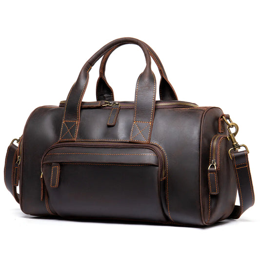 Handmade Retro Leather Men's Large Capacity Luggage Bag