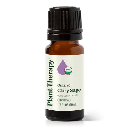 Plant Therapy Organic Clary Sage Essential Oil 10 mL (1/3 oz) 100% Pure Undiluted Natural Aromatherapy Therapeutic Grade