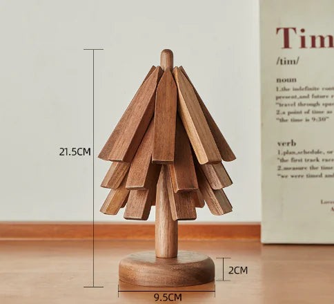 FORESTED WALNUT WOOD HEAT INSULATED COASTERS