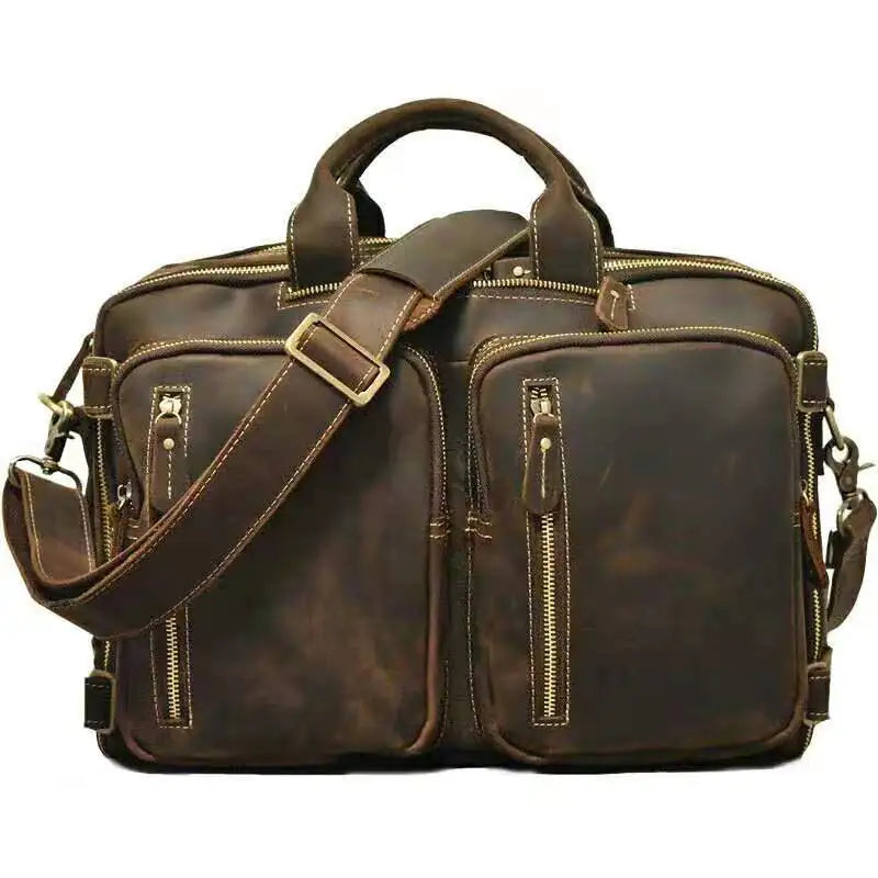Men's Genuine Leather One Shoulder Messenger Bag