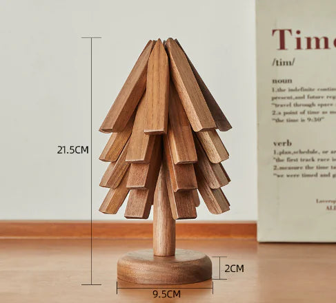 FORESTED WALNUT WOOD HEAT INSULATED COASTERS