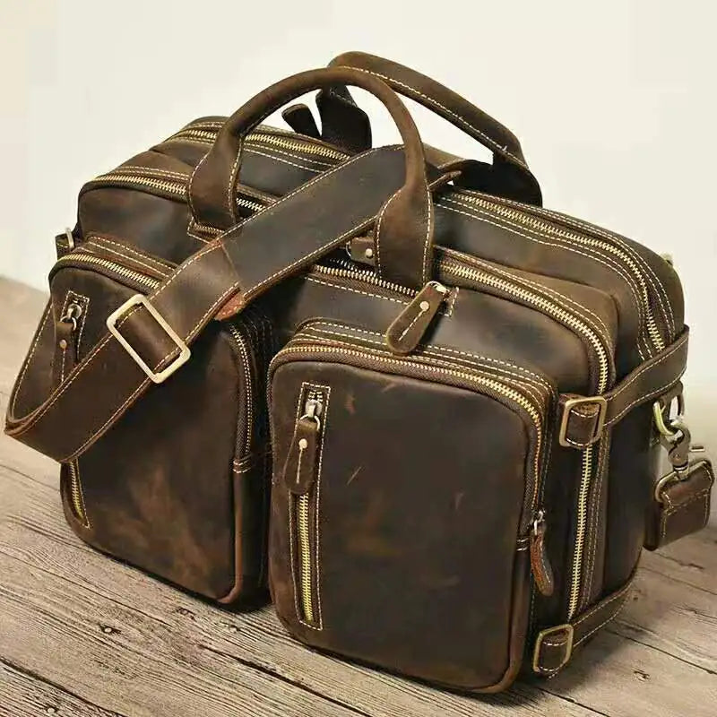 Men's Genuine Leather One Shoulder Messenger Bag